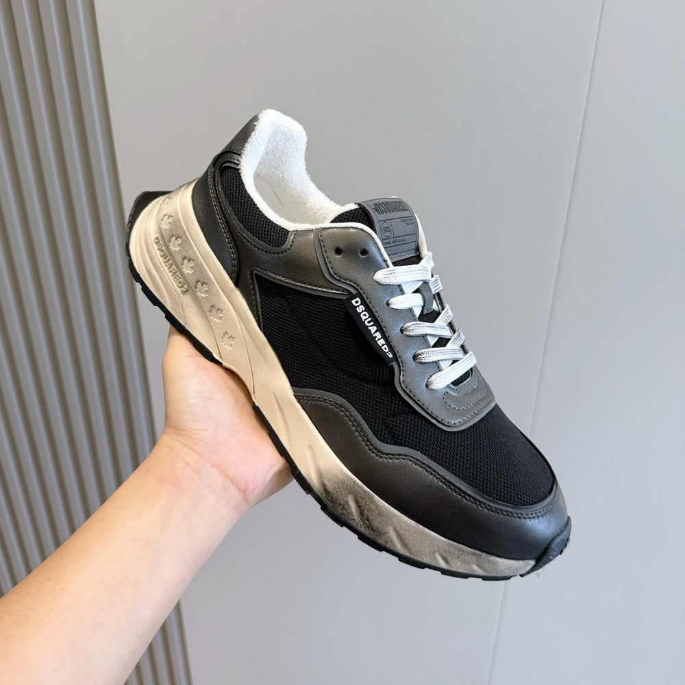 DSQ2 Men's shoe Leather sneakers