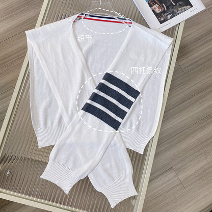 Small knitted knotted thin shawl THOM TREND