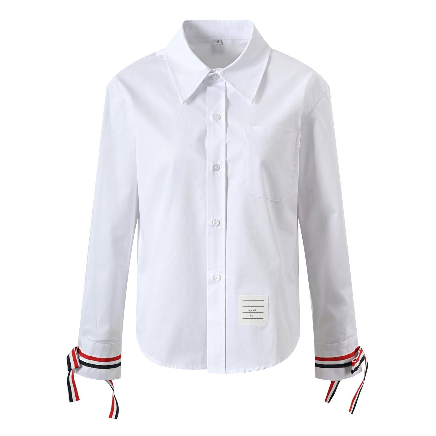 Women's white shirt with bow sleeves THOM TREND