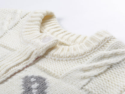 Women's Puppy Cardigan Crew Neck Sweater THOM TREND