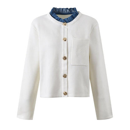 Women's crew neck sweater jacket THOM TREND