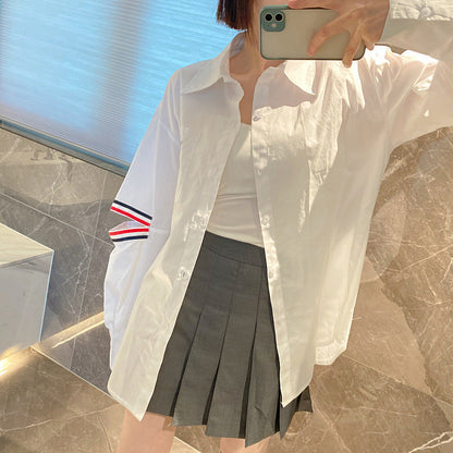 Women's Pink Striped Shirt（复制） THOM TREND