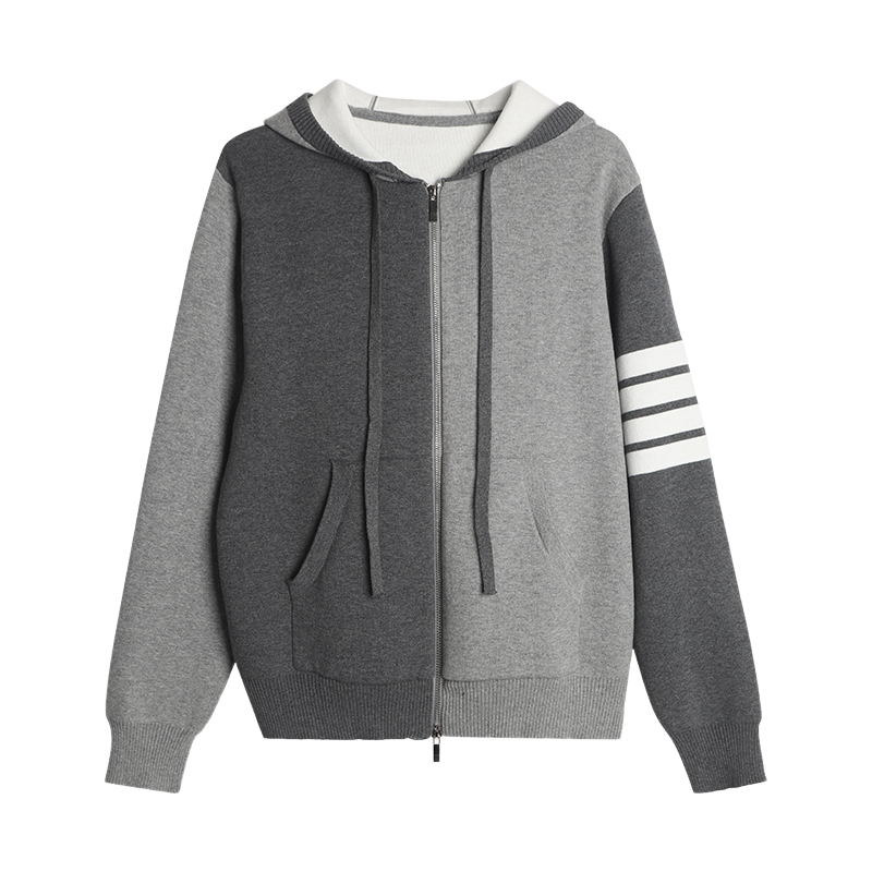Spring and Autumn Colorblock Hooded Jacket THOM TREND