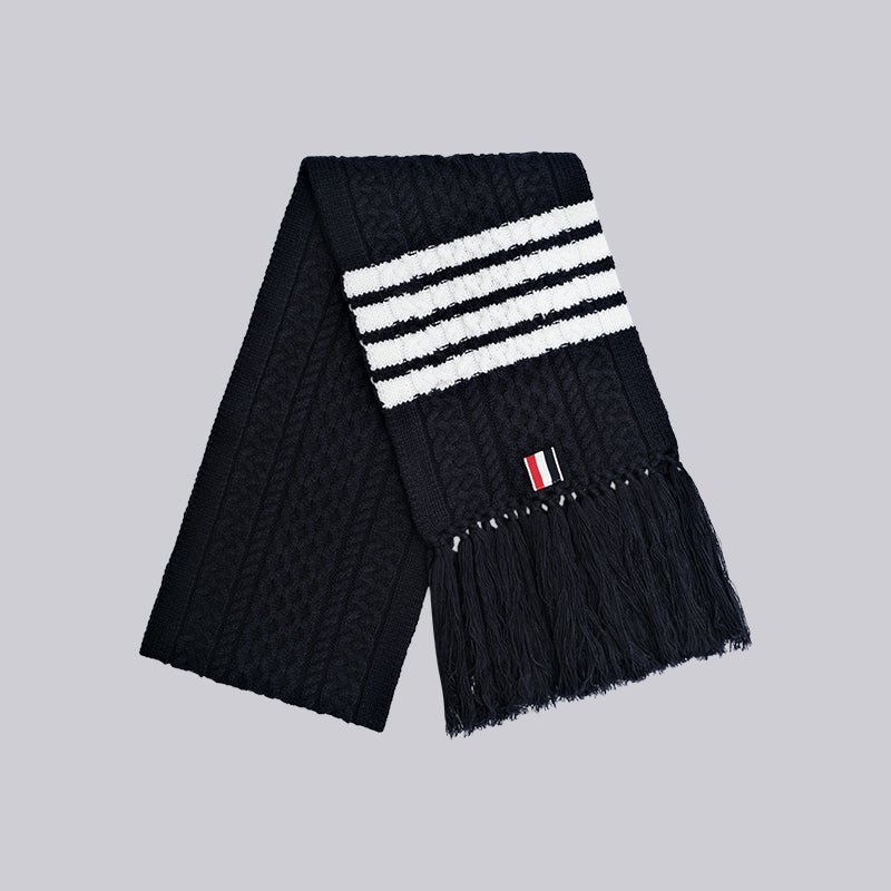 Couple knitted cable sweater scarf THOM TREND