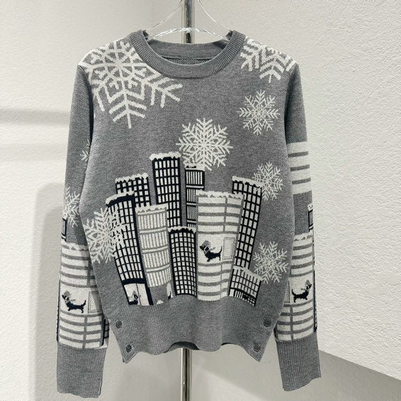 2025SS Snowflake Christmas Sweater THOM TREND