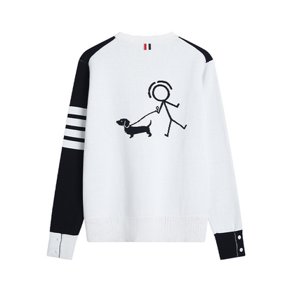Unisex Stickman Dog Walking Sweater THOM TREND