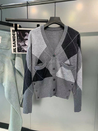 2025SS diamond pattern cardigan THOM TREND