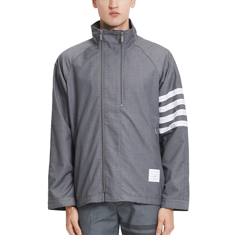 2025SS Men's double zipper stand collar jacket THOM TREND