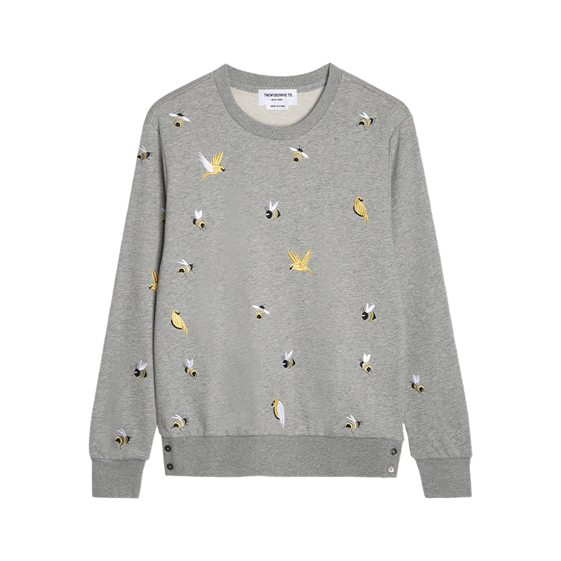Bird and Bee Embroidered Zip-Up Hooded Cardigan（副本） THOM TREND