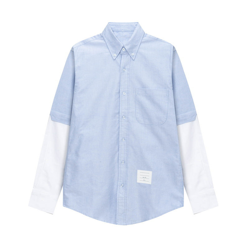 White and grey colorblock shirt（副本） THOM TREND
