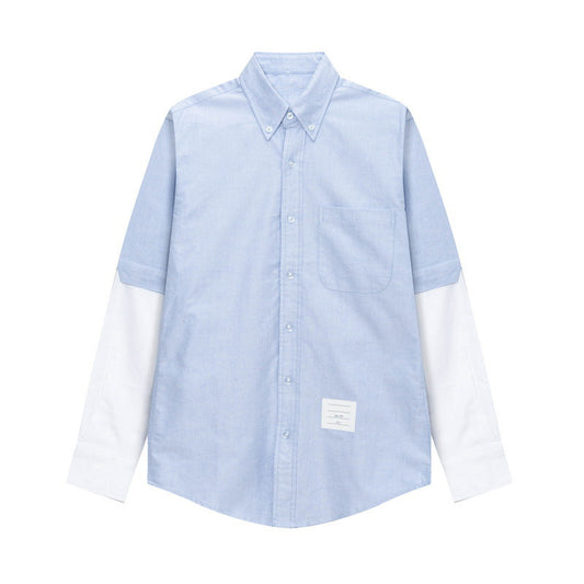 White and grey colorblock shirt（副本） THOM TREND