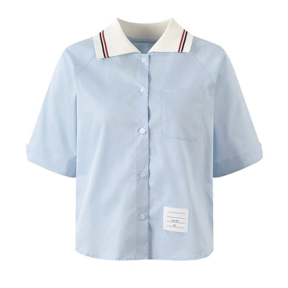 Ladies Lapel Short Shirt