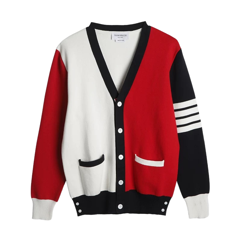 Men's Colorblock Knitted Sweater Jacket THOM TREND