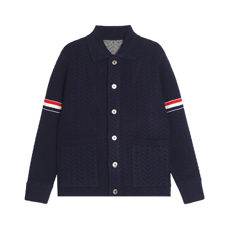 Unisex Herringbone Cardigan Jacket THOM TREND