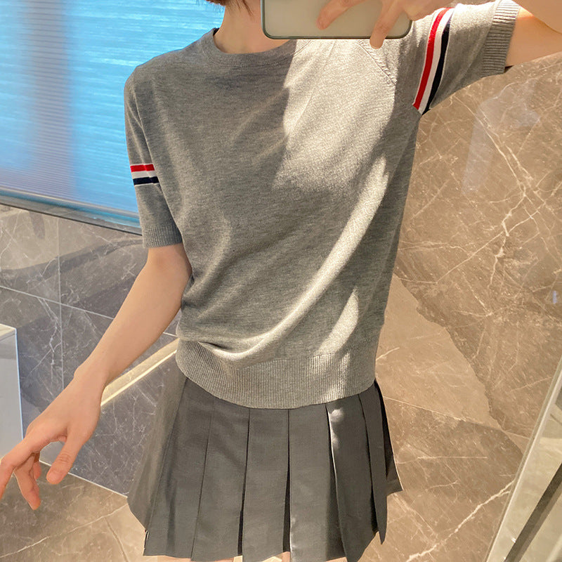 stripe short sleeve T-shirt