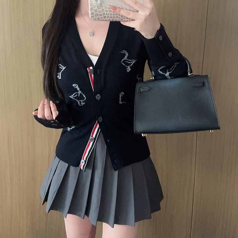 2025SS  Women's Swan Intarsia Knit Cardigan THOM TREND