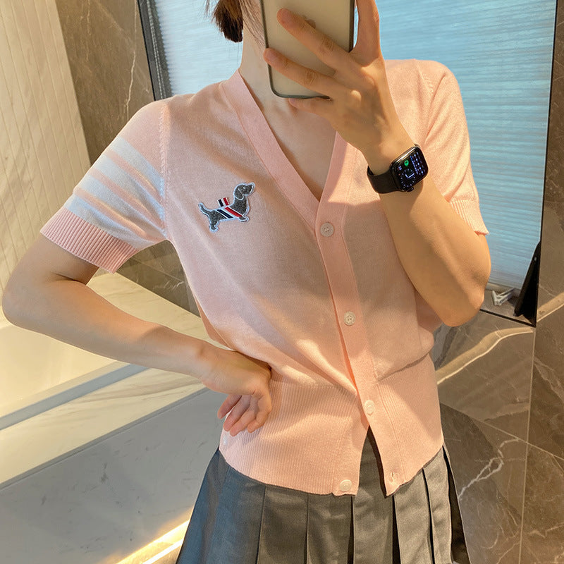 Women's thin ice silk short sleeves THOM TREND