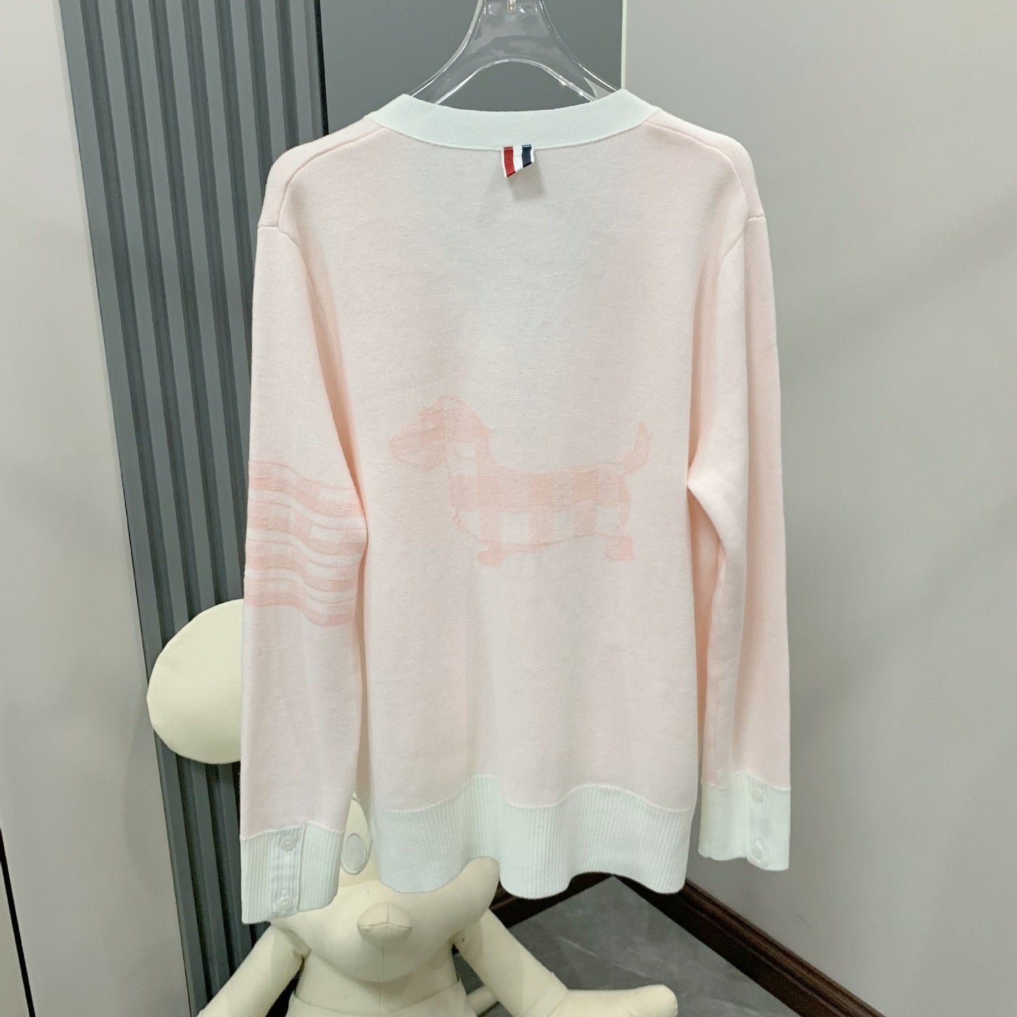 2025SS Back Block Dog Cardigan THOM TREND