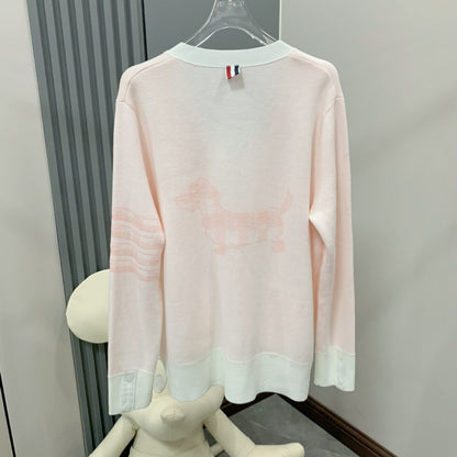 2025SS Back Block Dog Cardigan THOM TREND