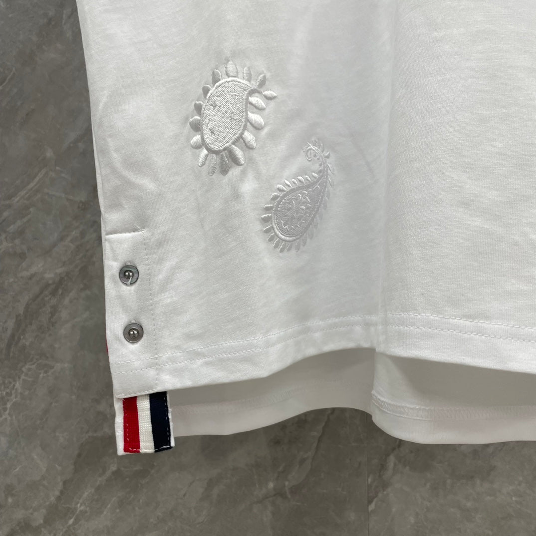 2025SS  Men's floral embroidered T-shirt THOM TREND