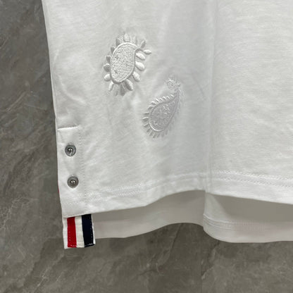 2025SS  Men's floral embroidered T-shirt THOM TREND