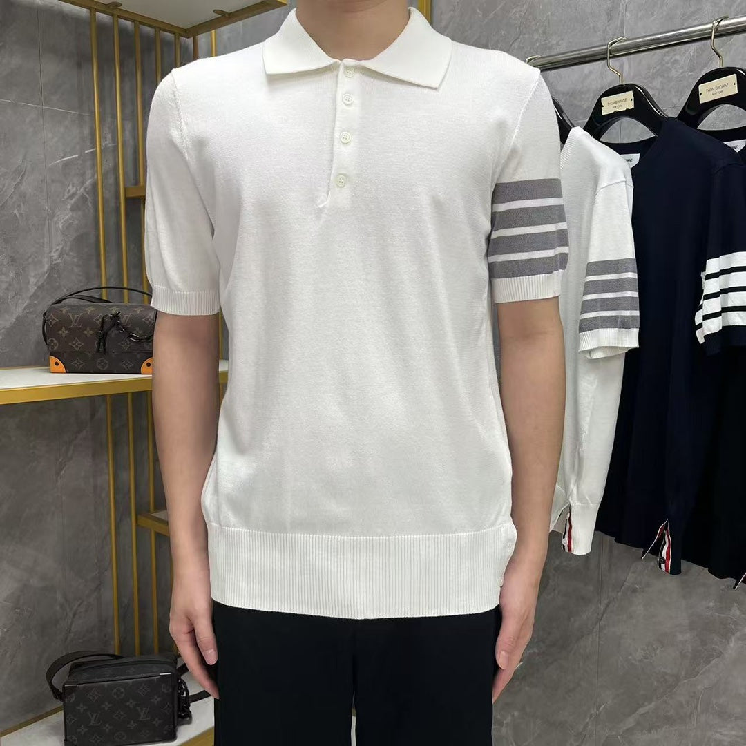 2025 SS  Men's sailboat embroidered POLO short sleeve THOM TREND